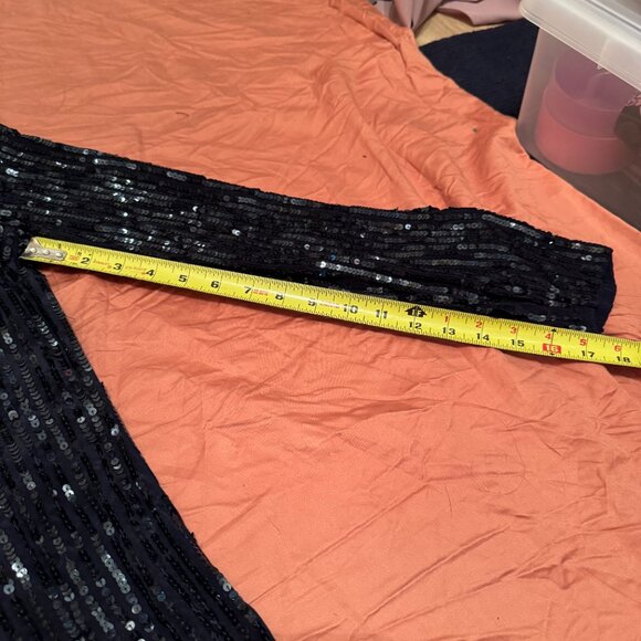 Velvet by Graham & Spencer Veda Sequin Mock Neck Shift Dress - S - Navy - Picture 6 of 9